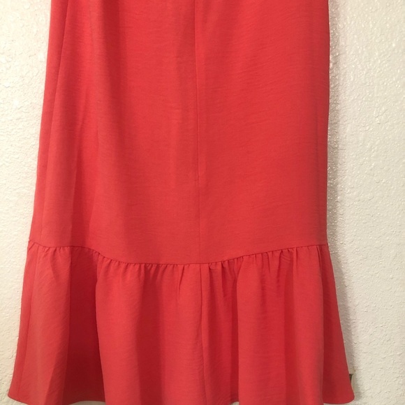 DKNY orange flutter sleeve flounce hem knee loose fit feminine dress Size‎ 4 new - Picture 7 of 16